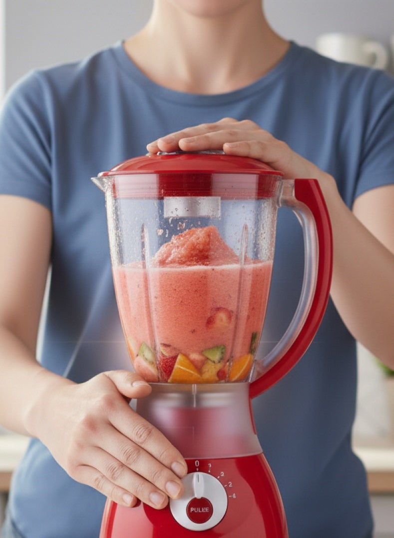 أوجيرا خلاط كهربائي ٢ في ١، ٣٥٠ واط | محرك قوي بأربع سرعات وخاصية التحكم بالنبضات | وعاء شفاف غير قابل للكسر سعة ١.٨ لتر | شفرات من الفولاذ المقاوم للصدأ وملحق مطحنة | مثالي للعصائر، ومخفوقات الحليب، والتوابل، وطحن المكسرات | ضمان سنتين - Image 4