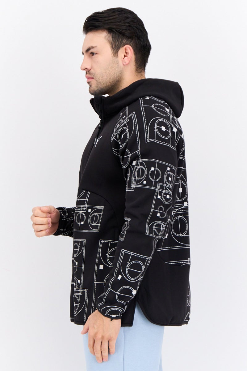 PUMA جاكيت رياضي للرجال بأكمام طويلة مناسب للخارج، أسود - Image 3