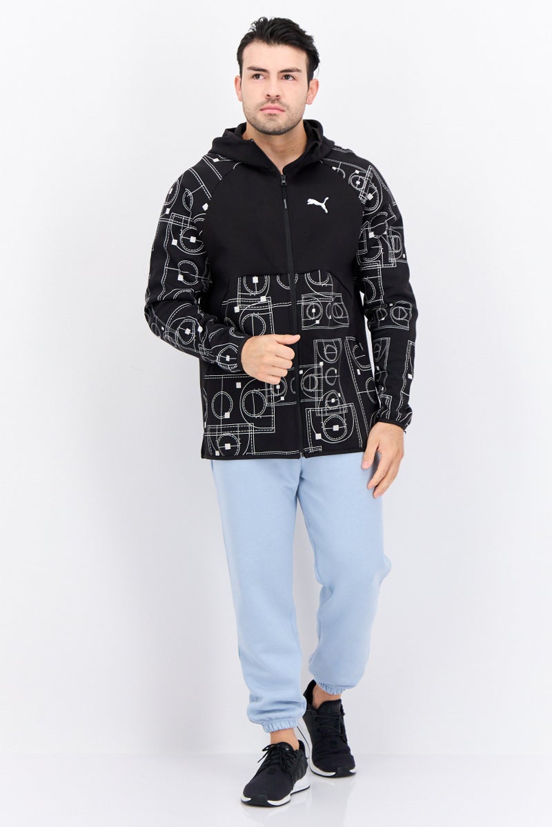 PUMA جاكيت رياضي للرجال بأكمام طويلة مناسب للخارج، أسود - Image 2