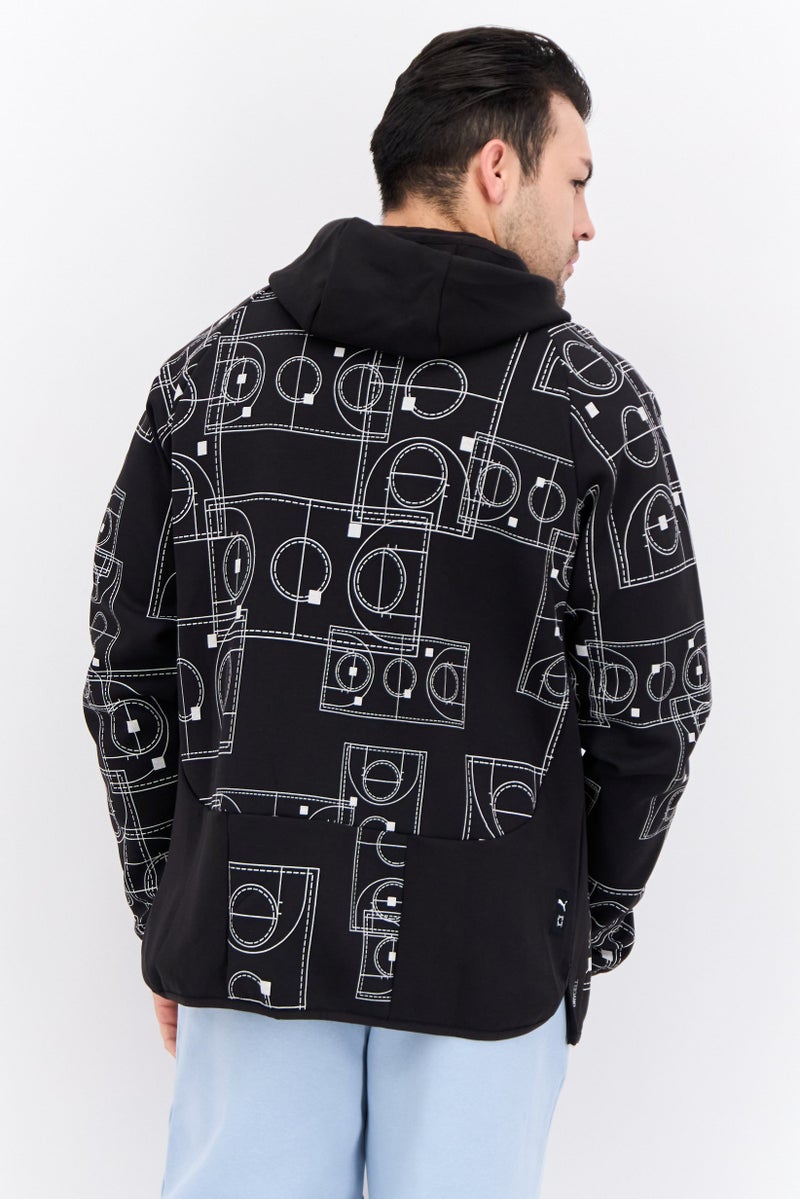 PUMA جاكيت رياضي للرجال بأكمام طويلة مناسب للخارج، أسود - Image 4