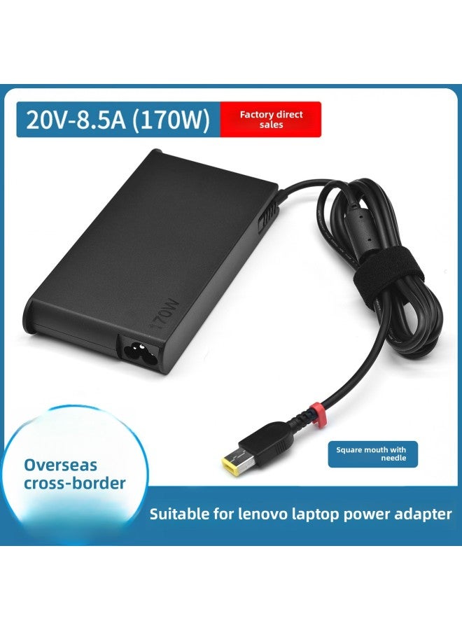 For Lenovo Saver 170W Laptop Charger Y7000 Power Adapter 20V8.5A Square Mouth-Color:Power Supply + European Power Cord - Image 1
