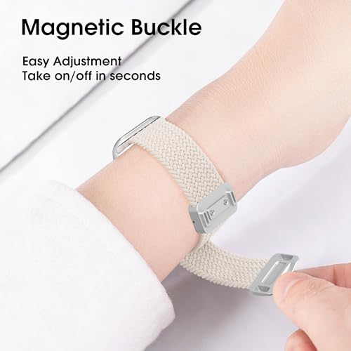 Arae Magnetic Stretchy Watch Band Compatible for Apple Watch Band 49mm 45mm 44mm 42mm, Comfortable Adjustable Straps Wristbands for iWatch Series 11 10 9 8 7 6 5 4 SE Ultra 3 2 1 Women Men,Starlight - Image 3