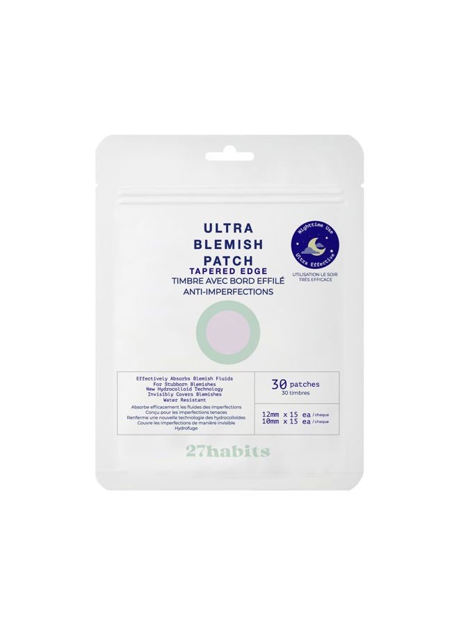 27habits 27 habits ULTRA BLEMISH PATCH NIGHTTIME USE TAPERED EDGE (30 patches) - Protects and Covers Blemish, Made with Eco-Friendly Packaging, and Cruelty Free, Fast Adsorbing Hydrocolloid, Tempered edge - Image 2