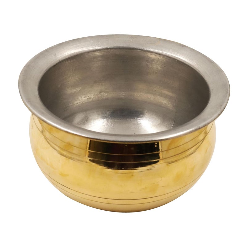 Putrika Brass Cooking Utensil PatileTopeCookwareTapeliPeetalUrliPonichattiThiruvaradhana Bowl Tharpana ChattiAbhisheka Pathram for PoojaPuja Gravy Pot Small - Image 2