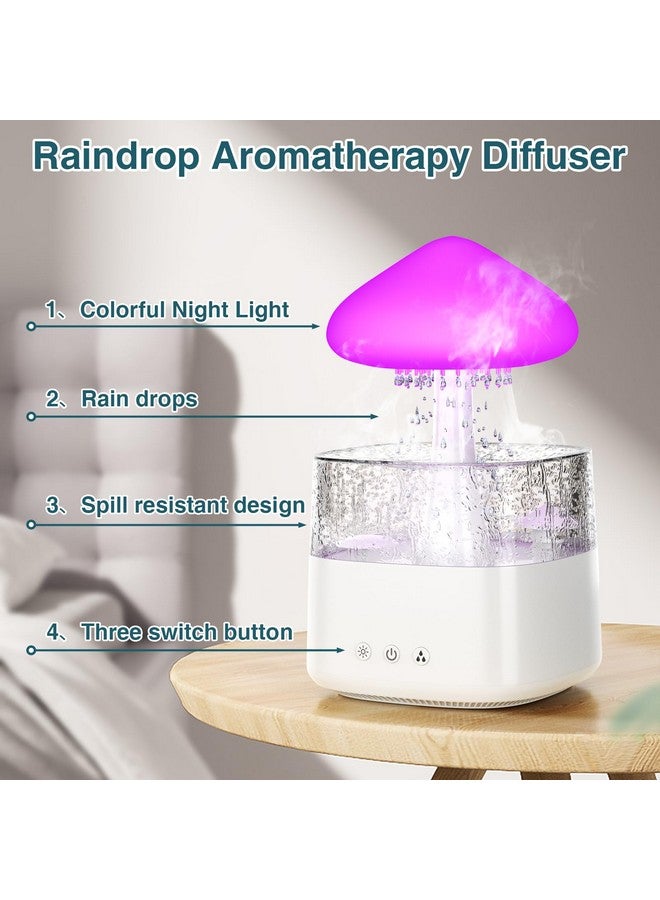 SMINIKER Cloud Humidifiers 450ML Water Drip Mushroom Humidifiers with Remote Control 7 Colors Mood Light Air Humidifier Raindrop Humidifiers for Bedroom  - Image 1