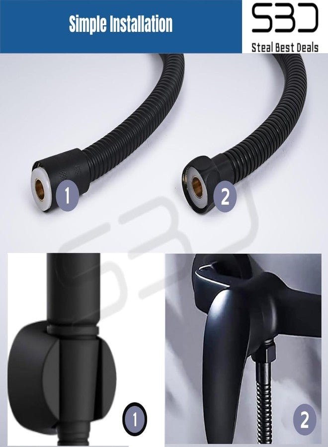 SBD Stainless Steel Flexible Health Faucet Hand Shower Hose Tube (Black (Upto 5Kg Water Pressure), 1 Mtr) - Image 5