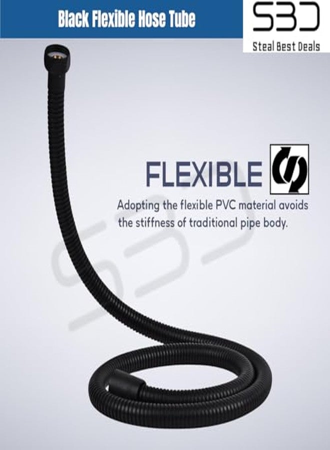 SBD Stainless Steel Flexible Health Faucet Hand Shower Hose Tube (Black (Upto 5Kg Water Pressure), 1 Mtr) - Image 4