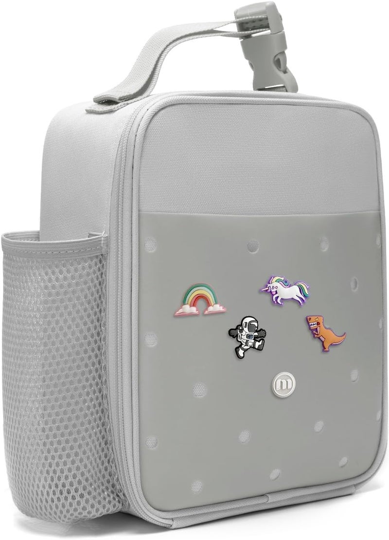 MEXS Kids Lunch Bag, DIY＆Insulated Lunch Box for Boys Girls, Toddler Lunch Cooler Bag for School, Double Insulation Portable＆Reusable, Water/Oil-Proof Lining Easy Clean, for Ages 3+ (Unicorn/Dinosaur) - Image 1
