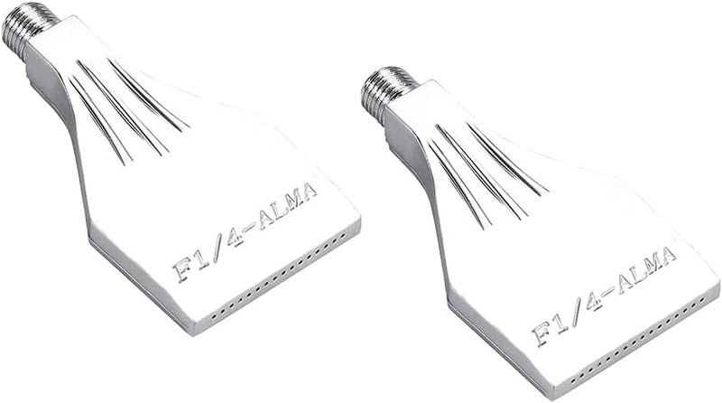 Aopin Flat Nozzle Male Thread Aluminum Alloy 1/4" BSPT Gas Nozzle, Air Knife, 16 Hole Dust Blowing Nozzle, Blower, Compressed Air Silver 2Pcs - Image 1