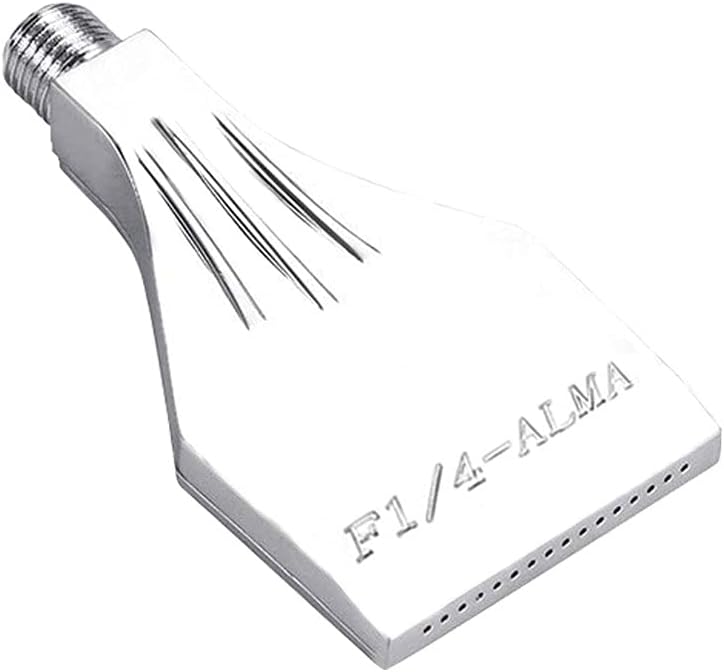 Aopin Flat Nozzle Male Thread Aluminum Alloy 1/4" BSPT Gas Nozzle, Air Knife, 16 Hole Dust Blowing Nozzle, Blower, Compressed Air Silver 2Pcs - Image 2
