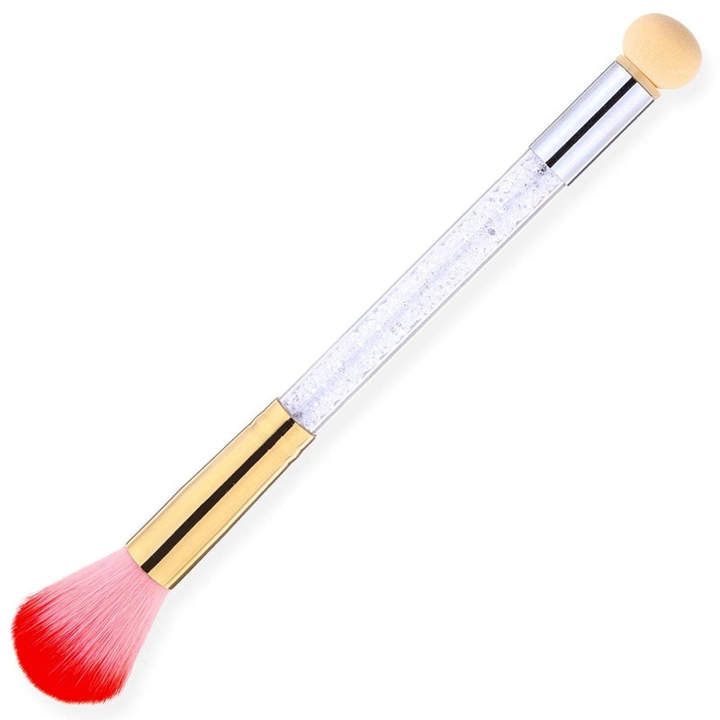 SILPECWEE 1Pc Double Head Acrylic Nail Art Brush Nail Gradient Shading Pen Nail Dust Remover Powder Cleaner Brushes Manicure Design Tool