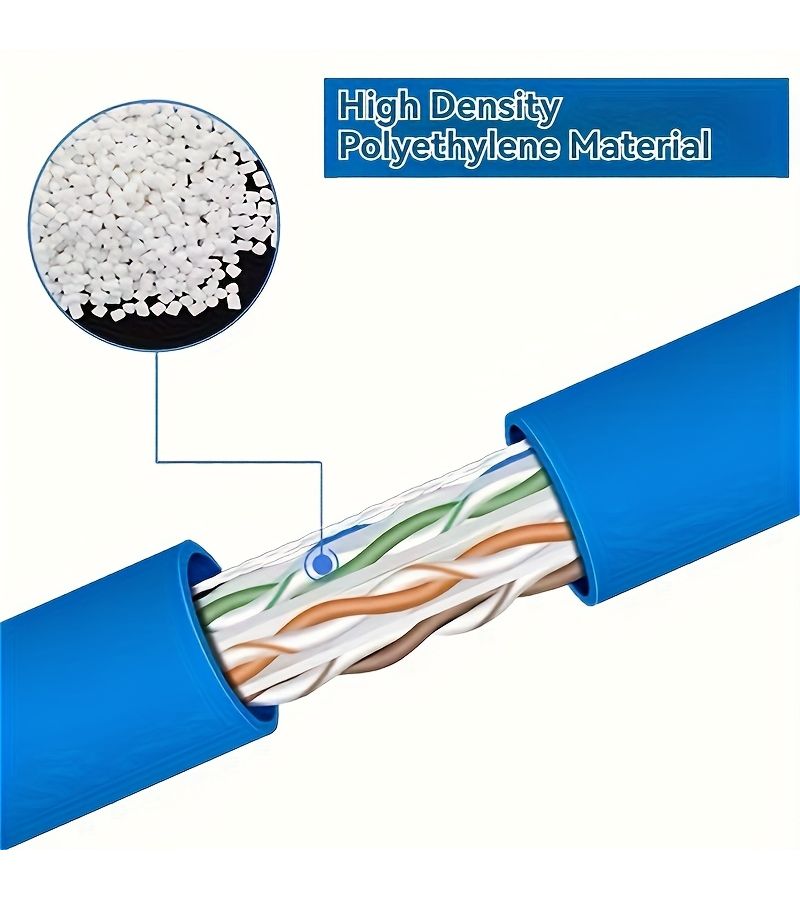 393.7 بوصة كابل إيثرنت Cat6 1 جيجابت في الثانية 24AWG UTP للاستخدام الداخلي والخارجي كابل LAN للموجه والمودم - Image 4