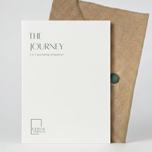 Journal Person THE JOURNEY Luxe Edition - 2026 Gratitude Journaling with Pen, Daily Reflections, Emotional Release, Introspection prompts & Plain Pages for Writing - A5 Hardbound Undated Journal Diary - Free Fabric Bag, Bookmark, Gratitude Letters (White) - Image 1