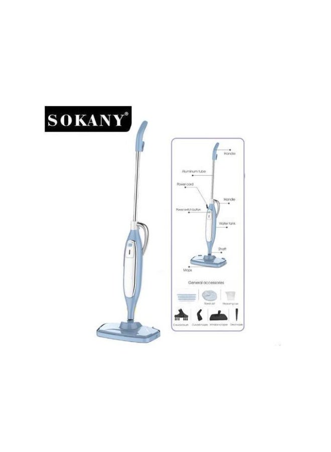 SOKANY SK-13089 Multi-functional 10-in-1 Steam Cleaner - 1900W High Power - Steam Sterilization for All Surfaces - 330ml Tank - 5m Cord - Blue. - Image 3