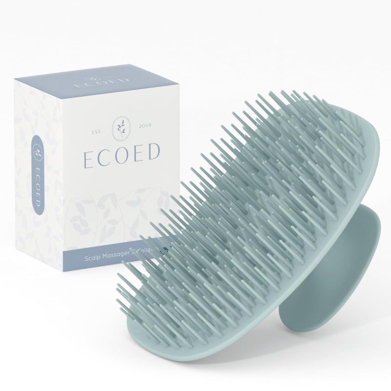 Ecoed Scalp Massager Shampoo Brush Scalp Scrubber Exfoliator for Dandruff Removal Wet Dry Dandruff Comb and Detangler for Men and Women Suitable for Short Medium Hair Blue