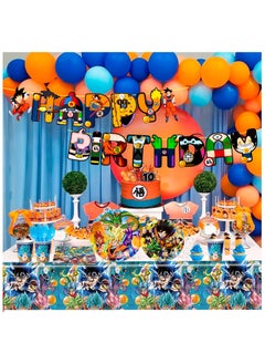 Dragon Party Disposable Tableware for 16 Guests, 128pcs Dragon Cartoon Birthday Party Decoration Set Goku Theme Party Banner Plates Cups Tablecloth - pzsku/Z484528178CA1595F5737Z/45/_/1739414483/04d581f8-f601-4b40-aef1-d361d7b76c05