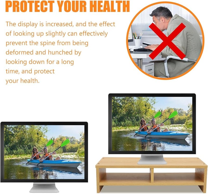 Monitor Stand Riser with Storage Shelf Multi Functional Desktop Organizer for Home Office - Image 4