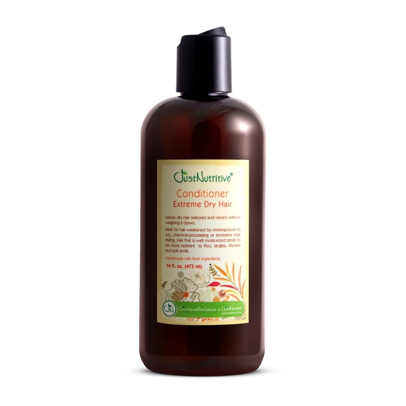 Just Nutritive Extreme Dry Hair Conditioner  Natural Care for All Hair Types  Restoring Cleanser for Extremely Dry and Damaged Hair  Hydrating Treatment for Men and Women 16 Fl Oz