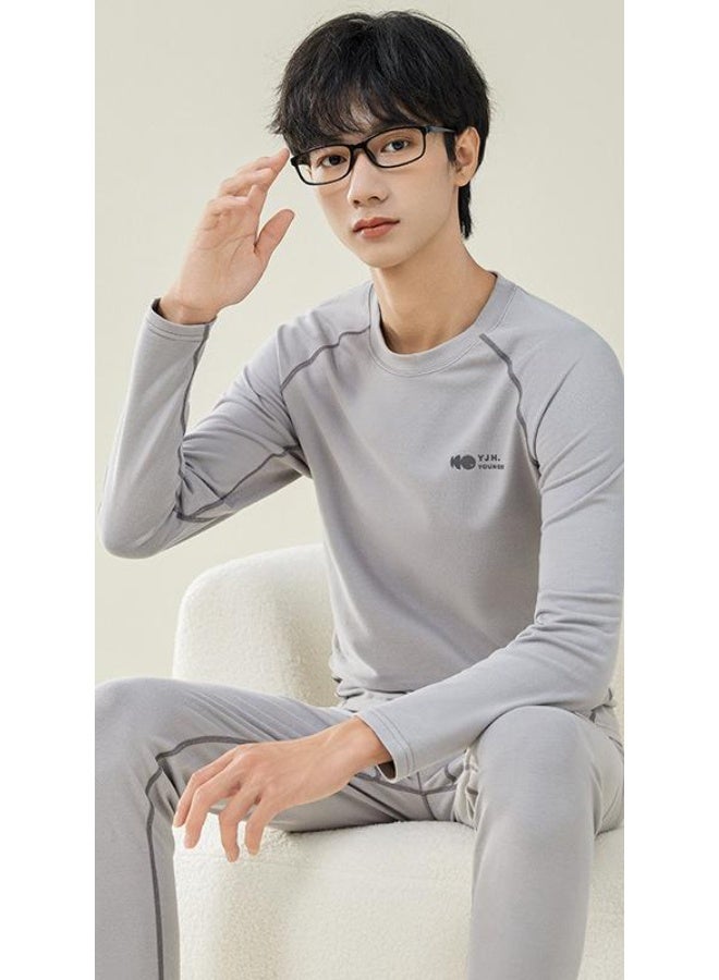 NIBEMINENT Teenage Modal Sweater and Pants for Middle School Boys - Warm Underwear Set for Boys Aged  Cotton Material for Autumn and Winter - Image 1