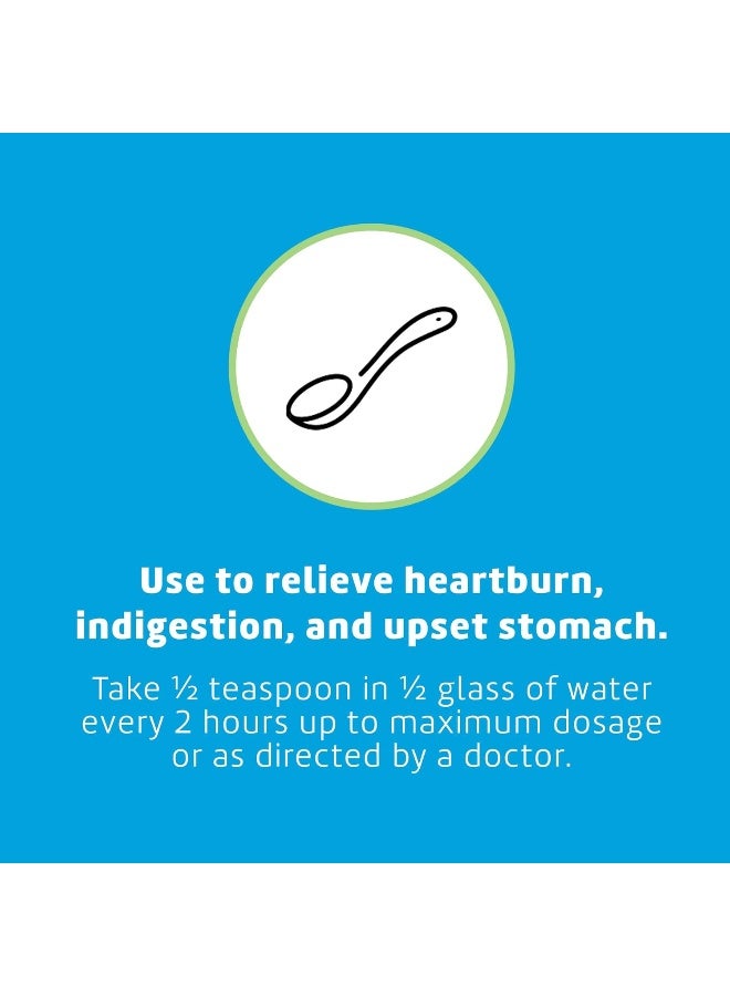 De La Cruz بيكربونات الصوديوم النقية من دي لا كروز - درجة USP بيكربونات الصودا النقية مسحوق مضاد للحموضة خالي من الألمنيوم للحموضة وعسر الهضم - 8 أونصات - Image 5