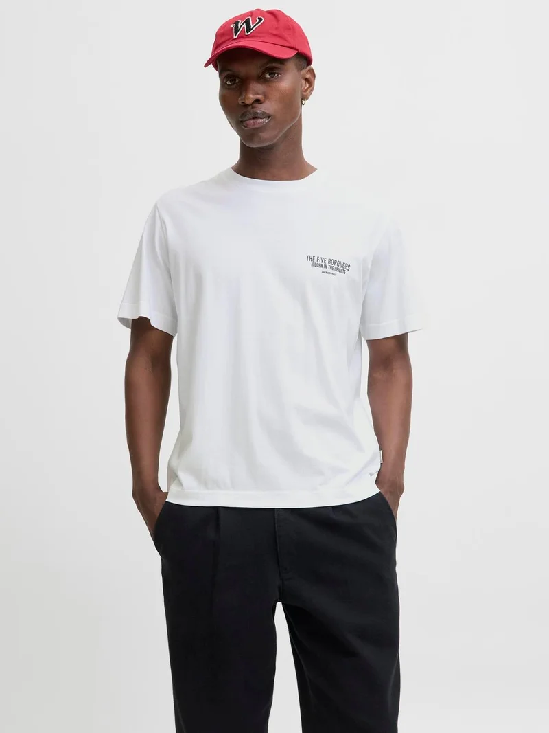جاك اند جونز Backprintet T-shirt