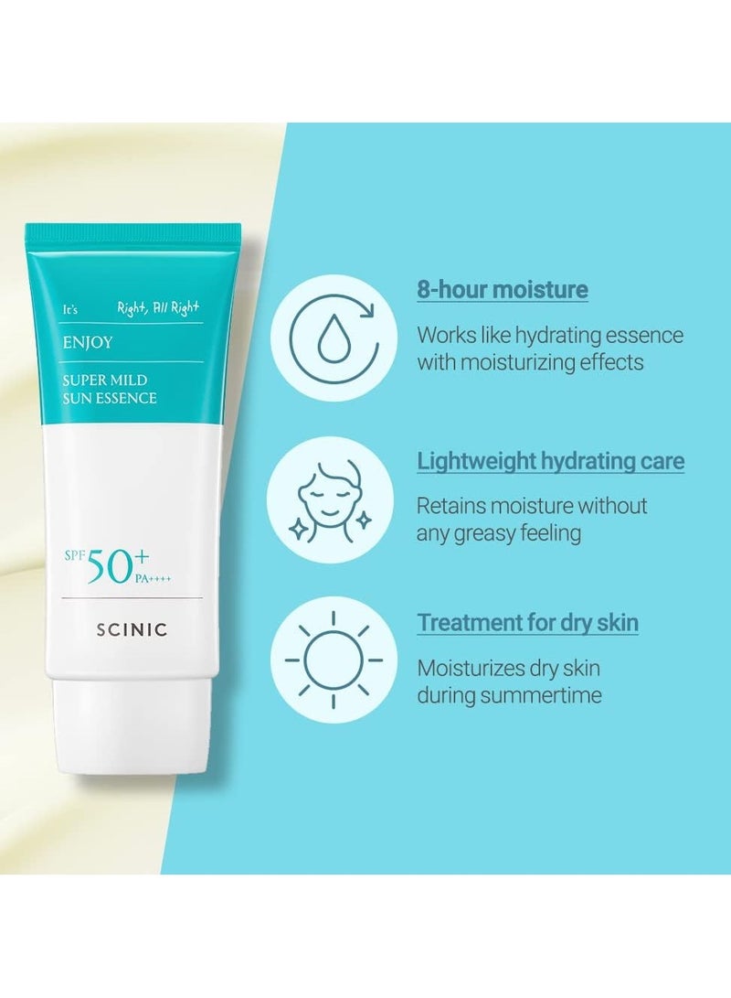 SCINIC Enjoy Super Mild Sun Essence SPF 50+ PA++++ (50ml) - Image 5