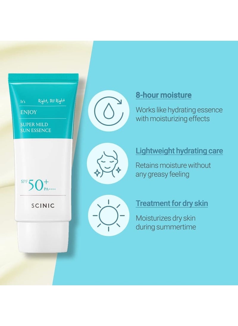 SCINIC Enjoy Super Mild Sun Essence SPF 50+ PA++++ (50ml)  - Image 4
