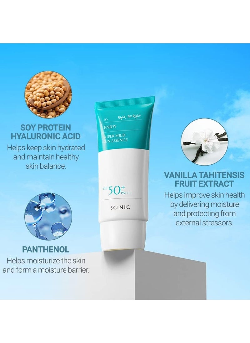 SCINIC Enjoy Super Mild Sun Essence SPF 50+ PA++++ (50ml)  - Image 5