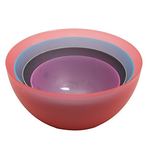 Jaypee Plus Virgin Plastic Mixing Bowl | Lightweight, Strong & Durable Bowls | Ideal for Serving, Storing & Stacking Set of 4 -(2800+2000+1200+800) ml (Multicolor) - Image 1