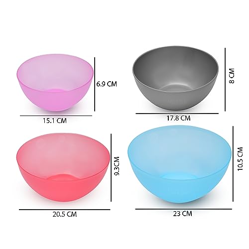 Jaypee Plus Virgin Plastic Mixing Bowl | Lightweight, Strong & Durable Bowls | Ideal for Serving, Storing & Stacking Set of 4 -(2800+2000+1200+800) ml (Multicolor) - Image 4