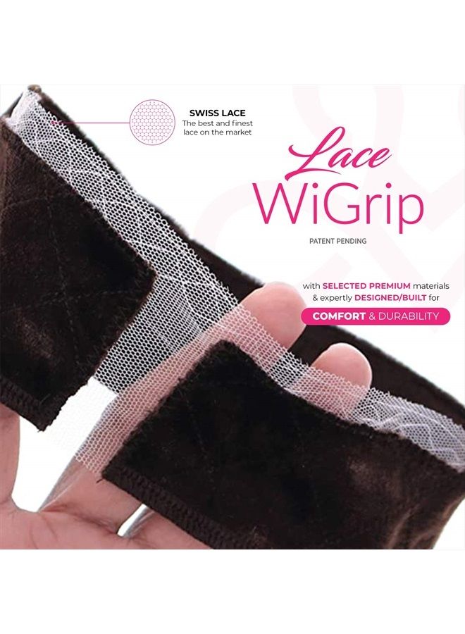MILANO COLLECTION Lace Wig Grip Band Original Velvet Lace WiGrip Headband Holder for Lace Wigs and Frontals | Reinforced Swiss Lace by HAIRLINE and PART For Seamless Transition, Chocolate Brown, One S - Image 2