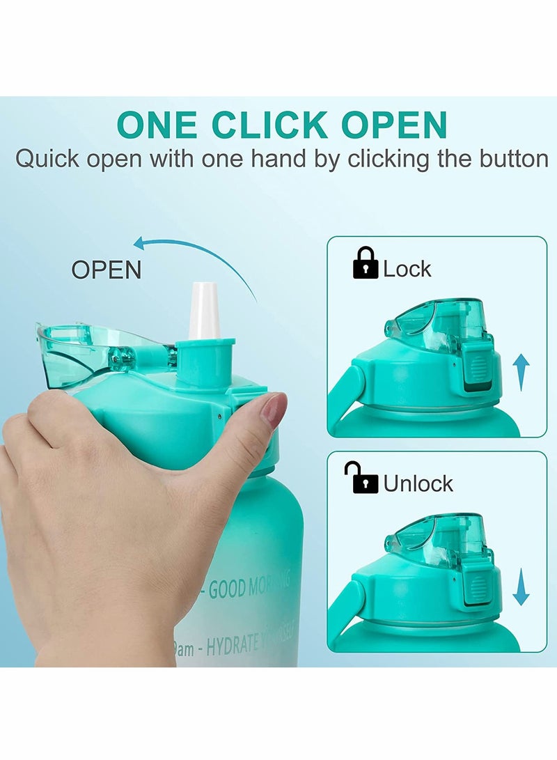 كاست ويف زجاجة مياه، زجاجة مياه رياضية سعة نصف جالون مع ماصة وعلامة زمنية، زجاجة مياه تحفيزية كبيرة سعة 64 أونصة - Image 5