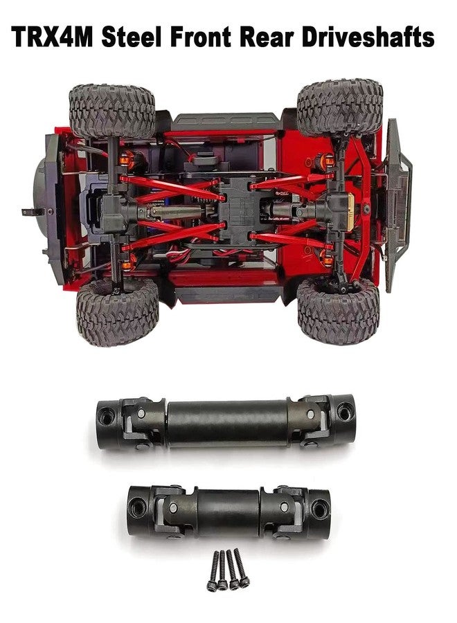 عمود إدارة XSYGO فولاذي أمامي وخلفي مركزي لترقيات سيارات الزحف TRX4M Defender Bronco RC بمقياس 1/18 (أسود) - Image 3