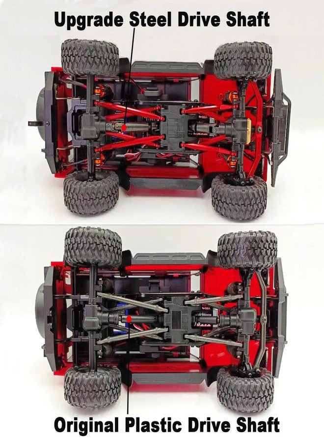 عمود إدارة XSYGO فولاذي أمامي وخلفي مركزي لترقيات سيارات الزحف TRX4M Defender Bronco RC بمقياس 1/18 (أسود) - Image 5