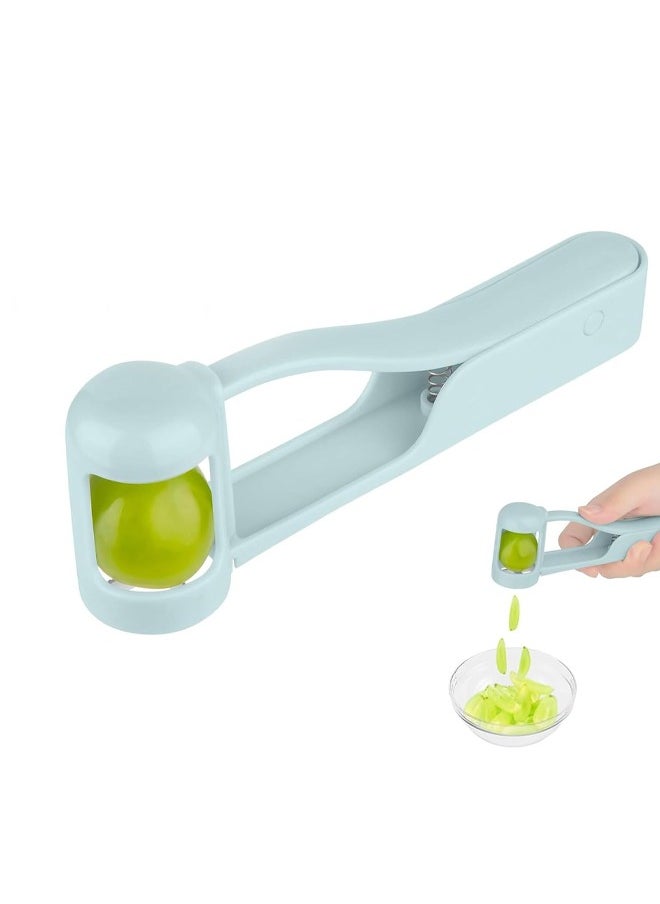جويز Grape Cherry Tomato Strawberry Cutter Quarter Slicer Tool for Cake Decoration, Stainless Steel Kitchen Fruit Slicer  - Image 1