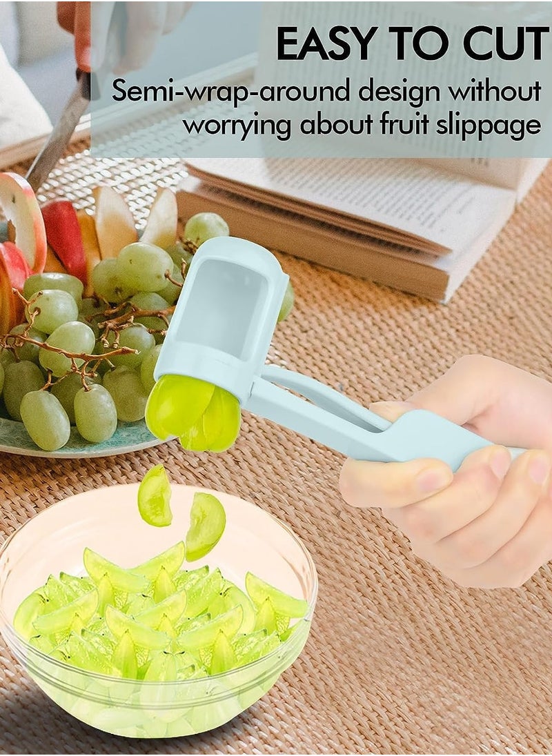 جويز Grape Cherry Tomato Strawberry Cutter Quarter Slicer Tool for Cake Decoration, Stainless Steel Kitchen Fruit Slicer  - Image 2