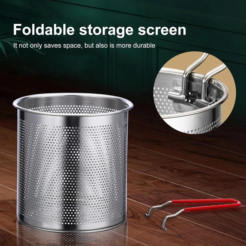 TINKDAS Small Deep Frying Pot with Strainer Basket 1200ml Stainless Steel Pan with Handle Ideal for Frying French FriesChicken WingsShrimpFishBoiling ButterSauceGraviesPasta1Piece - Image 2