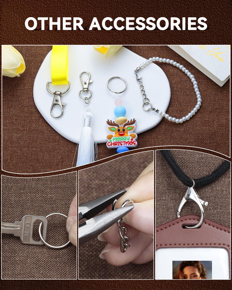 FIVEIZERO 325PCS FIVEIZERO Keychain Making Kit - Keychain Clip with Key Ring, Lobster Claw Clasp, Swivel Snap Hook, Jumprings & Extender Chain for Crafts, DIY Projects & Purse Making Supplies - Image 4