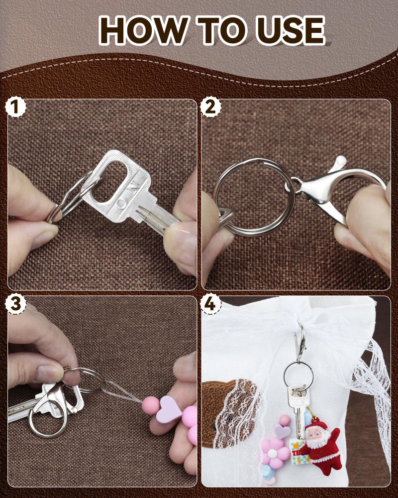 FIVEIZERO 325PCS FIVEIZERO Keychain Making Kit - Keychain Clip with Key Ring, Lobster Claw Clasp, Swivel Snap Hook, Jumprings & Extender Chain for Crafts, DIY Projects & Purse Making Supplies - Image 5