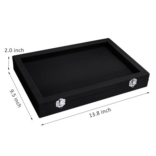 Vicoter Rings Organizer Tray 100 Slot Velvet Ring Earring Storage Box TranSparent Cover Jewelry Store Ring Display Box Jewelry Display Cabinet for Girl Wife Mother - Image 2