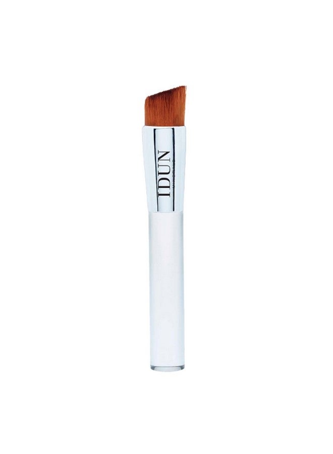 IDUN MINERALS Liquid Foundation Brush Slanted Flat Surfaced Brush For Liquid Foundation Myriad Of Tightly Packed Fine Bristles Softly Blend Out Liquid Textures For Evenly Coated Skin 1 Pc