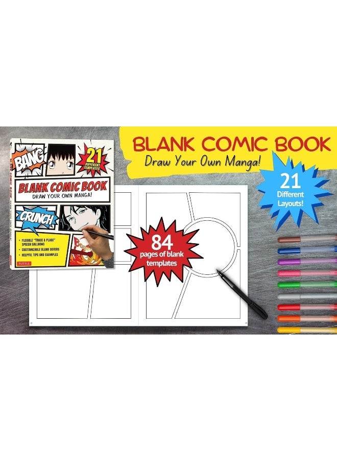 Blank Comic Book: Draw Your Own Manga! (84 Blank Pages of 21 Different Templates)  - Image 3
