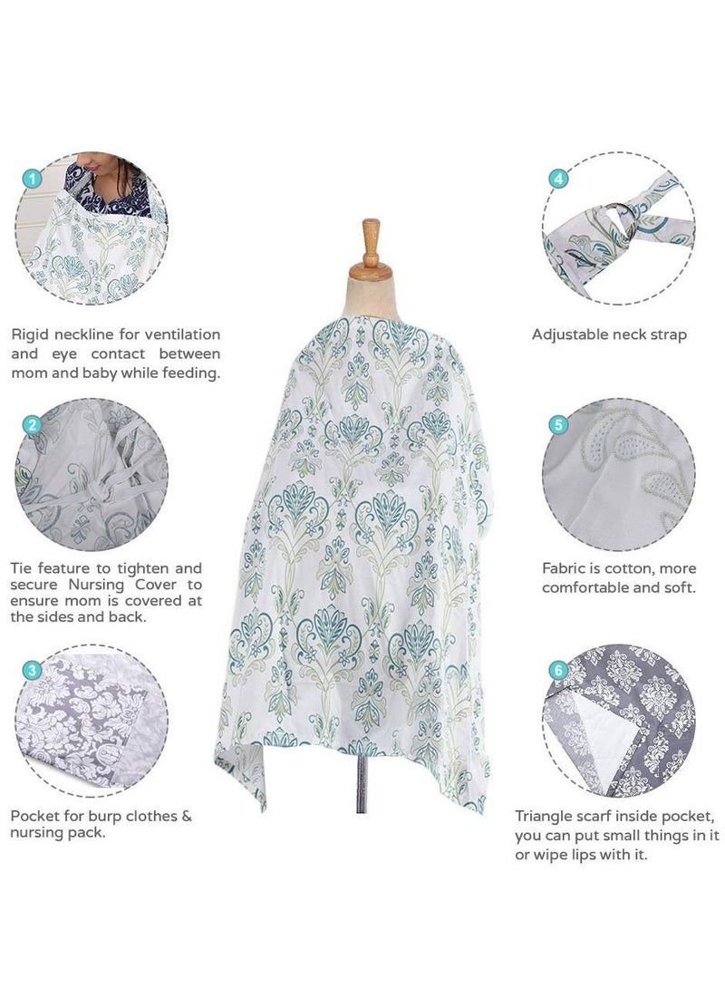 Nursing Cover Breastfeeding Privacy Feeding Cover Maternity Cotton Apron Adjustable Full Coverage Shawl Cloth
