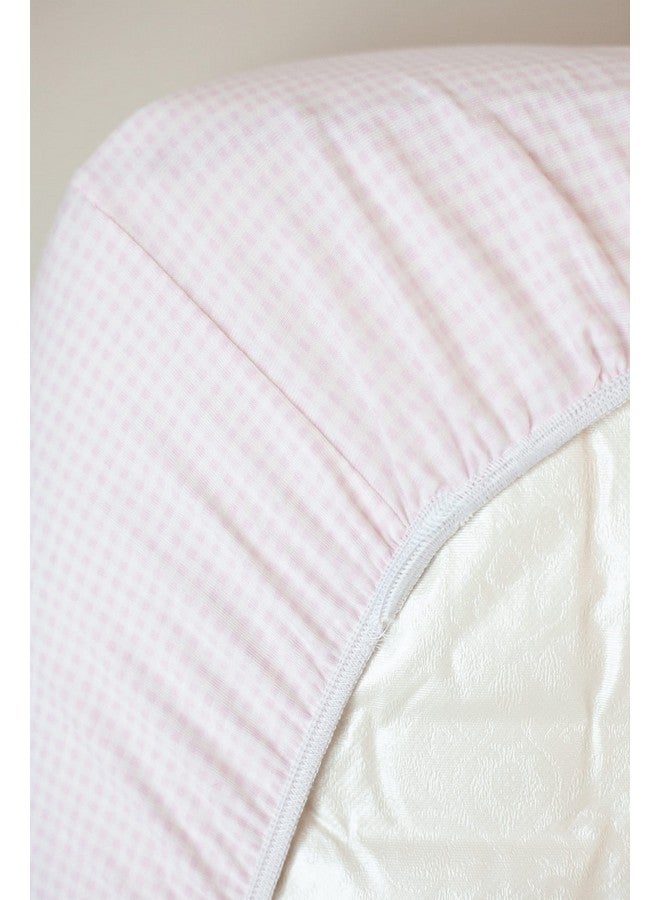 SHEETWORLD.COM شيت وورلد شريحة سرير بيبي مقاس 15 × 33 بوصة، 100% قطن جيرسي مضاد للحساسية، للجنسين، وردي مقلم، صنع في الولايات المتحدة - Image 5