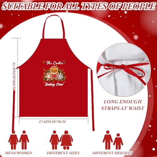 Jecery Kitchen Apron Merry Christmas Apron for Women Cute Washable Xmas Cooking Costume Accessories6 PcsGingerbread - Image 3