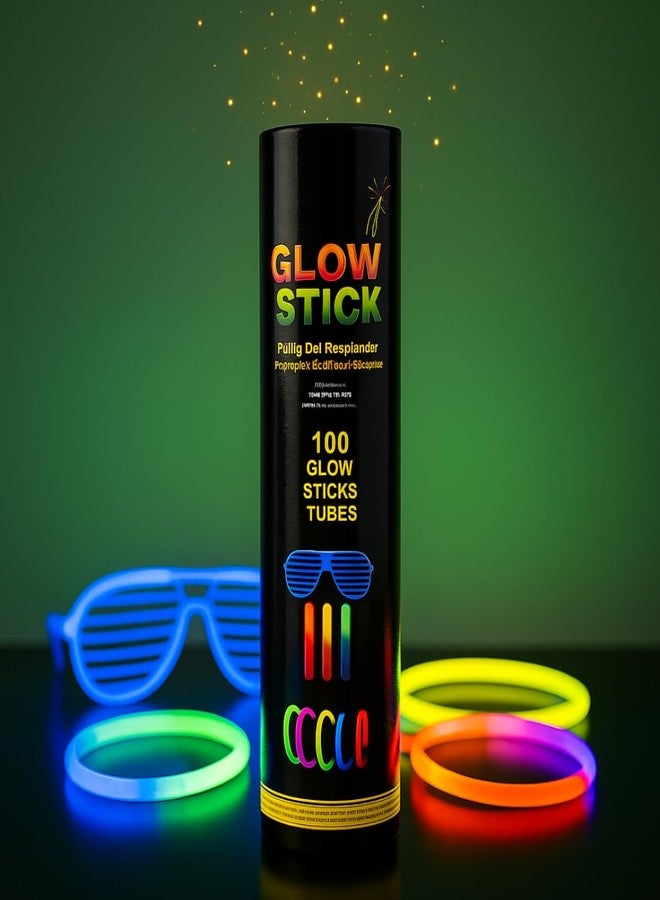 Tresneria Glow Sticks 100 Pack - Multicolor Neon Party Favors for Kids & Adults, DJ Night, Camping, Wedding & Events - Image 1