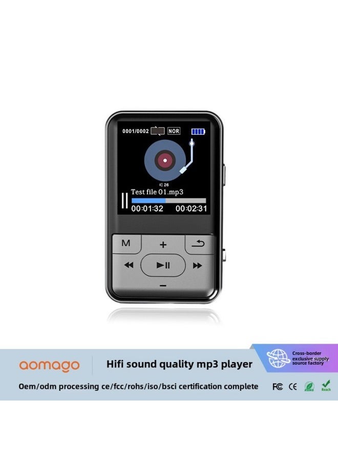 1.5-inch Student Back Clip-on Sports Mp3 Tape Playing Wireless Lossless Bluetooth Music Player-Body Color:Black-Memory Capacity:Built-in 8gb  - Image 2
