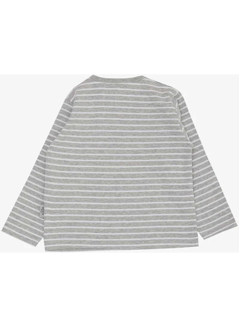 Breeze Baby Boy Long Sleeve T-Shirt Plaid Striped 9 Months - 3 Years Gray Melange