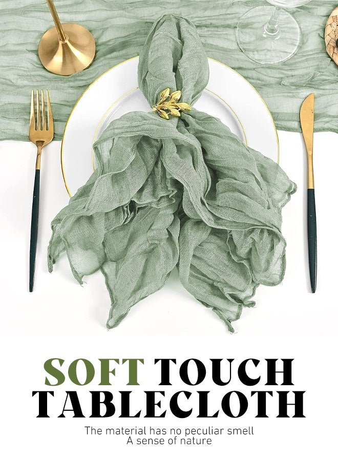 Furlale Boho Cheesecloth Table Runner 90x400cm, Crumpled Gauze Table Decor for Wedding, Bridal Shower, Baby Shower, Birthday & Rustic Party - Image 3
