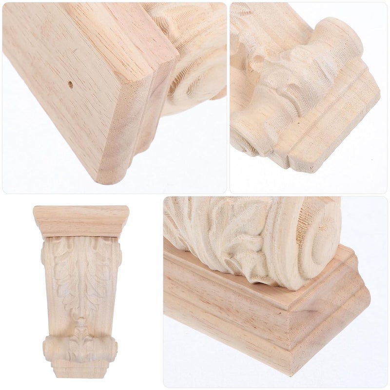 Rustic Carved Wooden Corbels Shelf Brackets 6 Inch Sturdy Countertop Support for Kitchen Fireplace Mantels DIY Home Decor - Image 4
